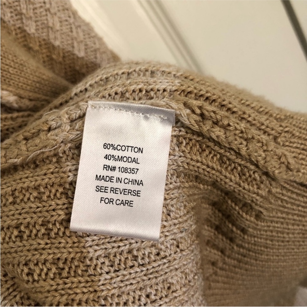 Evereve Tan and Cream Striped Cardigan Cami Set - Picture 10 of 11